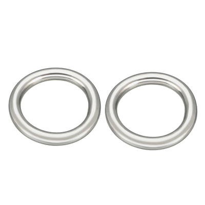 Harfington 2 Pcs Multi-Purpose Metal O Ring Buckle Welded 35mm x 25mm x 5mm for Hardware Bags Ring Hand DIY Accessories