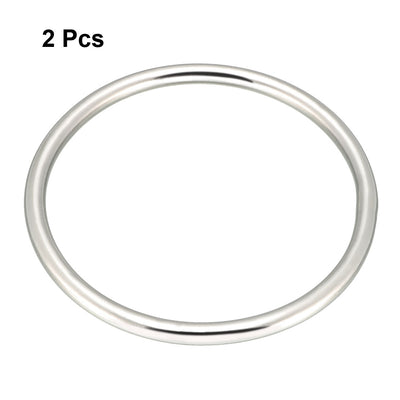 Harfington 2 Pcs Multi-Purpose Metal O Ring Buckle Welded 68mm x 60mm x 4mm for Hardware Bags Ring Hand DIY Accessories