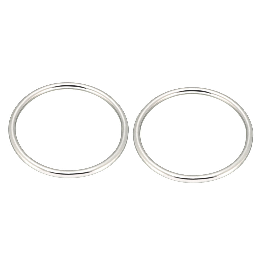 Harfington 2 Pcs Multi-Purpose Metal O Ring Buckle Welded 68mm x 60mm x 4mm for Hardware Bags Ring Hand DIY Accessories
