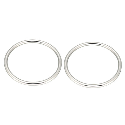 Harfington 2 Pcs Multi-Purpose Metal O Ring Buckle Welded 68mm x 60mm x 4mm for Hardware Bags Ring Hand DIY Accessories