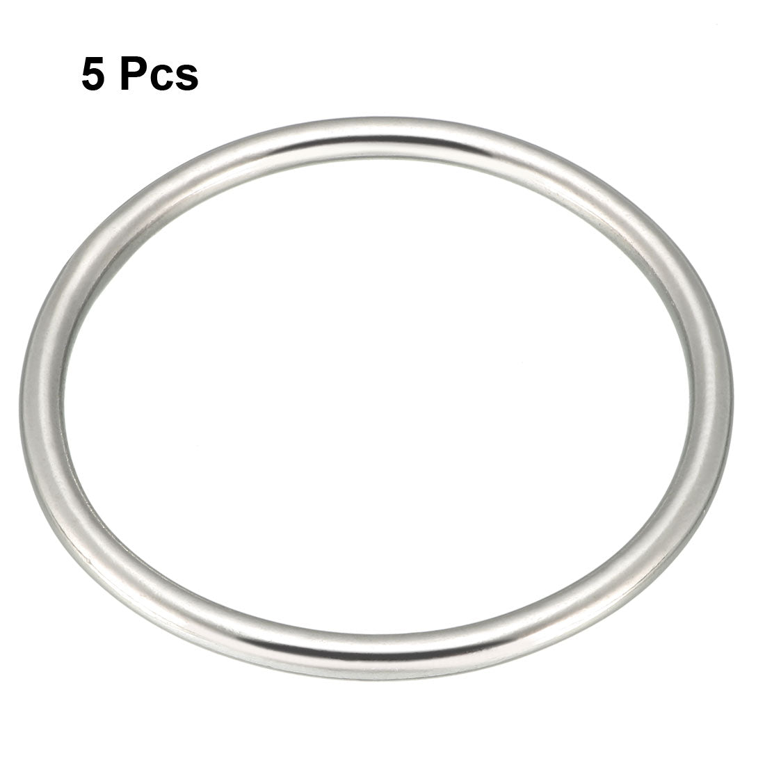 Harfington 5 Pcs Multi-Purpose Metal O Ring Buckle Welded 46mm x 40mm x 3mm for Hardware Bags Ring Hand DIY Accessories