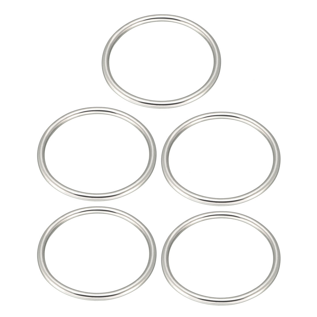 Harfington 5 Pcs Multi-Purpose Metal O Ring Buckle Welded 46mm x 40mm x 3mm for Hardware Bags Ring Hand DIY Accessories
