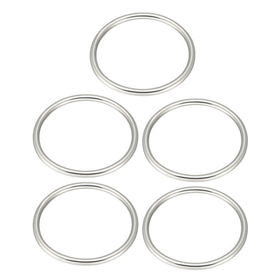 Harfington 5 Pcs Multi-Purpose Metal O Ring Buckle Welded 46mm x 40mm x 3mm for Hardware Bags Ring Hand DIY Accessories