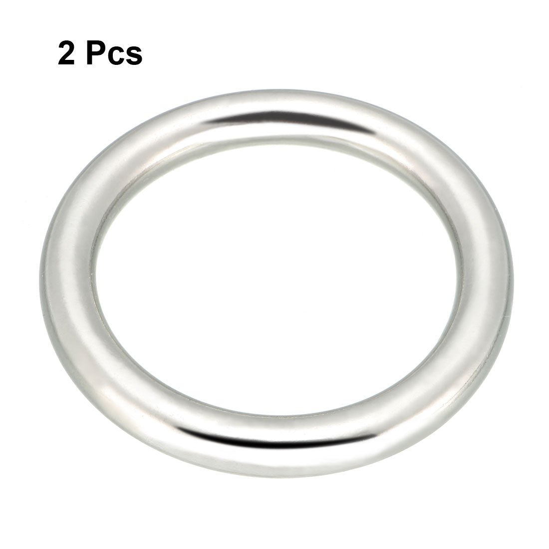 Harfington 2 Pcs Multi-Purpose Metal O Ring Buckle Welded 40mm x 30mm x 5mm for Hardware Bags Ring Hand DIY Accessories