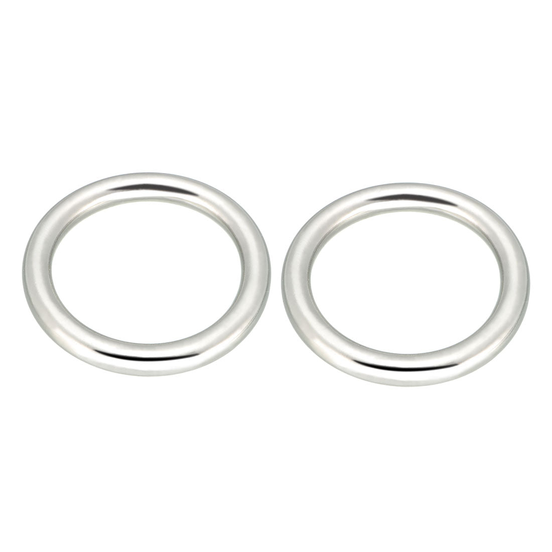 Harfington 2 Pcs Multi-Purpose Metal O Ring Buckle Welded 40mm x 30mm x 5mm for Hardware Bags Ring Hand DIY Accessories