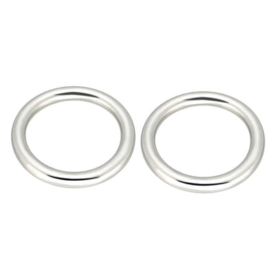Harfington 2 Pcs Multi-Purpose Metal O Ring Buckle Welded 40mm x 30mm x 5mm for Hardware Bags Ring Hand DIY Accessories