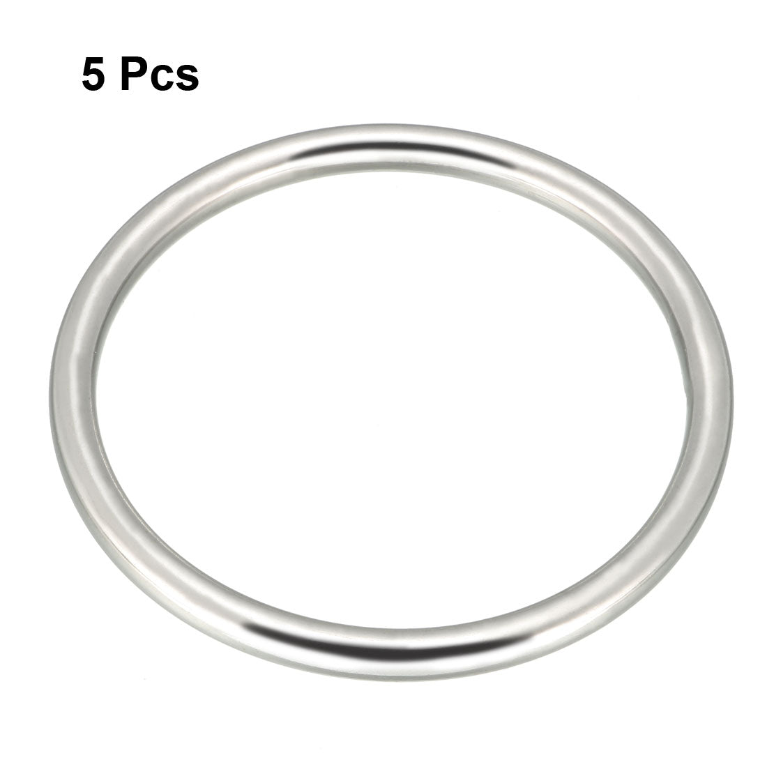 Harfington 5 Pcs Multi-Purpose Metal O Ring Buckle Welded 58mm x 50mm x 4mm for Hardware Bags Ring Hand DIY Accessories