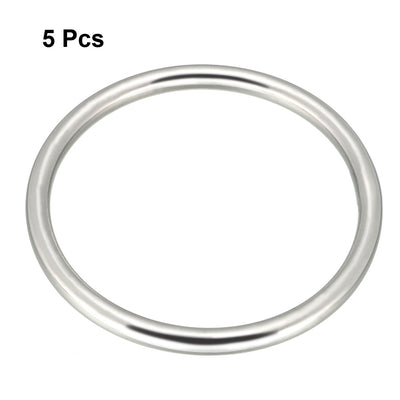 Harfington 5 Pcs Multi-Purpose Metal O Ring Buckle Welded 58mm x 50mm x 4mm for Hardware Bags Ring Hand DIY Accessories
