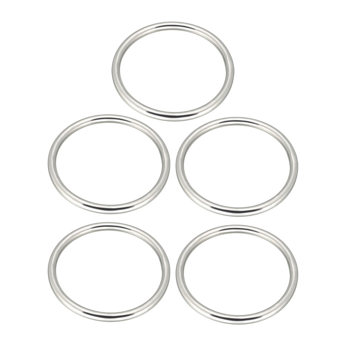 Harfington 5 Pcs Multi-Purpose Metal O Ring Buckle Welded 58mm x 50mm x 4mm for Hardware Bags Ring Hand DIY Accessories
