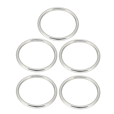Harfington 5 Pcs Multi-Purpose Metal O Ring Buckle Welded 58mm x 50mm x 4mm for Hardware Bags Ring Hand DIY Accessories