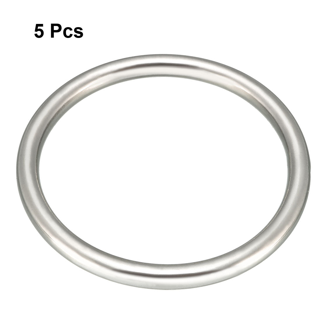 Harfington 5 Pcs Multi-Purpose Metal O Ring Buckle Welded 60mm x 50mm x 5mm for Hardware Bags Ring Hand DIY Accessories