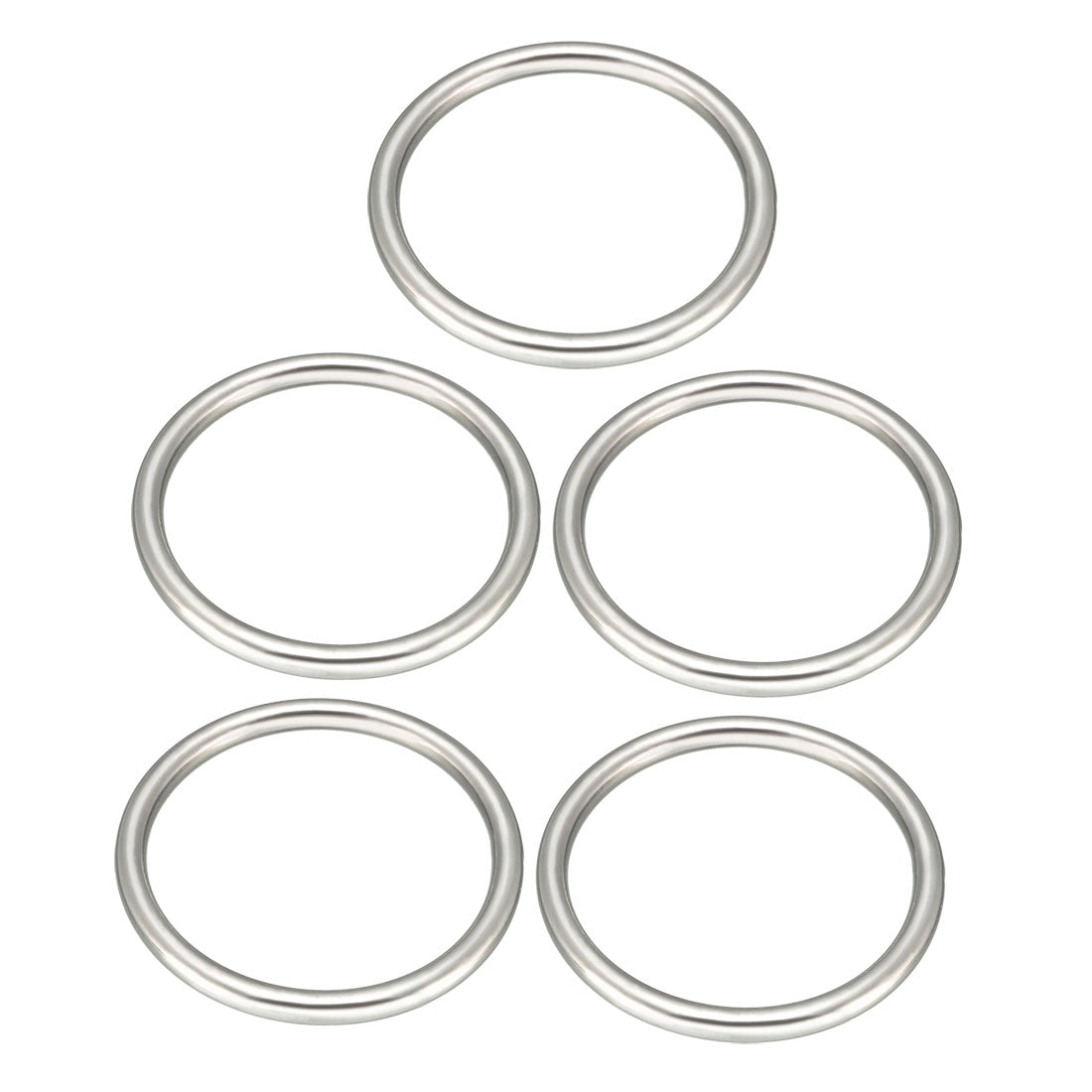 Harfington 5 Pcs Multi-Purpose Metal O Ring Buckle Welded 60mm x 50mm x 5mm for Hardware Bags Ring Hand DIY Accessories