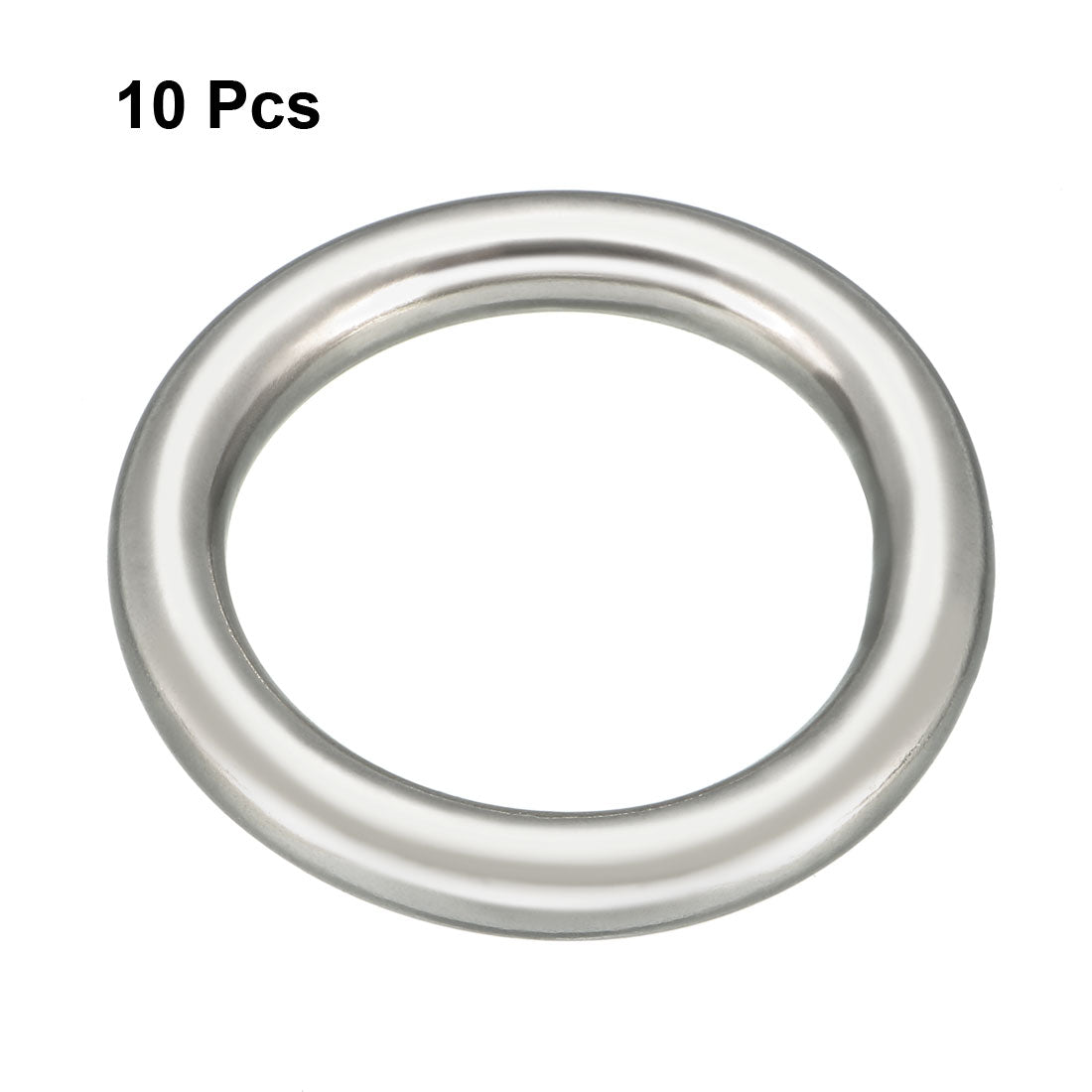 Harfington 10 Pcs Multi-Purpose Metal O Ring Buckle Welded 35mm x 25mm x 5mm for Hardware Bags Ring Hand DIY Accessories