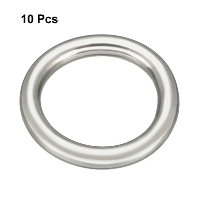 Harfington 10 Pcs Multi-Purpose Metal O Ring Buckle Welded 35mm x 25mm x 5mm for Hardware Bags Ring Hand DIY Accessories
