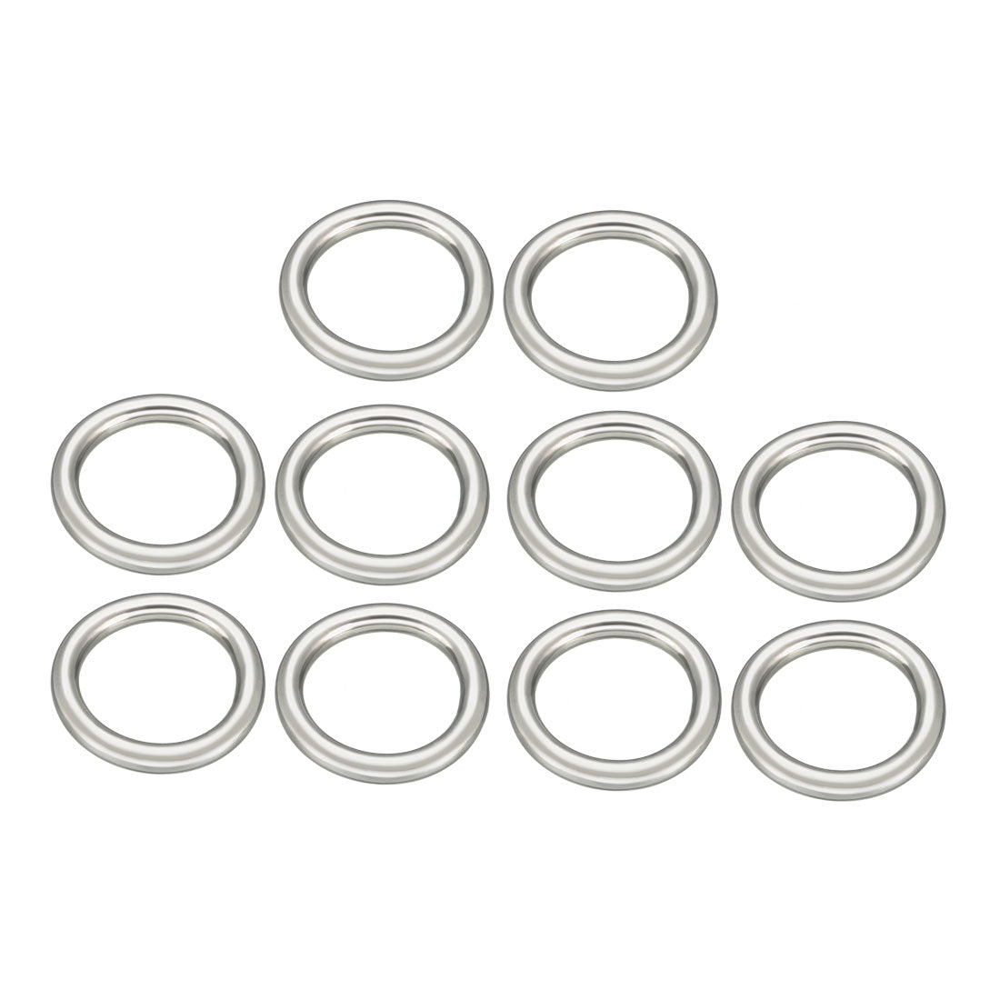 Harfington 10 Pcs Multi-Purpose Metal O Ring Buckle Welded 35mm x 25mm x 5mm for Hardware Bags Ring Hand DIY Accessories
