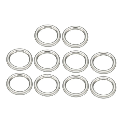 Harfington 10 Pcs Multi-Purpose Metal O Ring Buckle Welded 35mm x 25mm x 5mm for Hardware Bags Ring Hand DIY Accessories