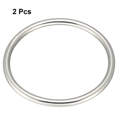 Harfington 2 Pcs Multi-Purpose Metal O Ring Buckle Welded 45mm x 39mm x 3mm for Hardware Bags Ring Hand DIY Accessories