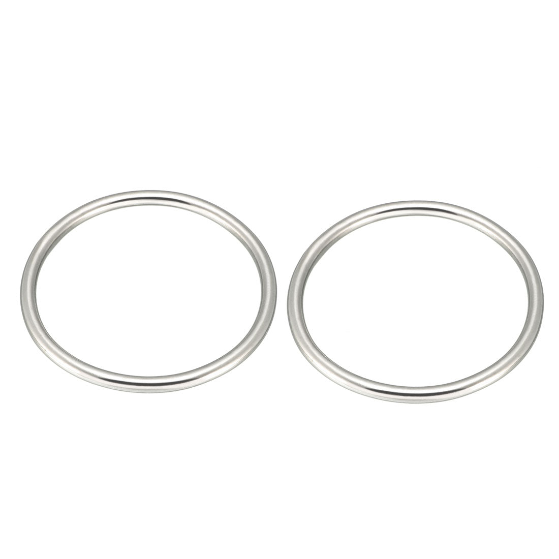 Harfington 2 Pcs Multi-Purpose Metal O Ring Buckle Welded 45mm x 39mm x 3mm for Hardware Bags Ring Hand DIY Accessories
