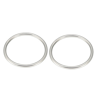 Harfington 2 Pcs Multi-Purpose Metal O Ring Buckle Welded 45mm x 39mm x 3mm for Hardware Bags Ring Hand DIY Accessories