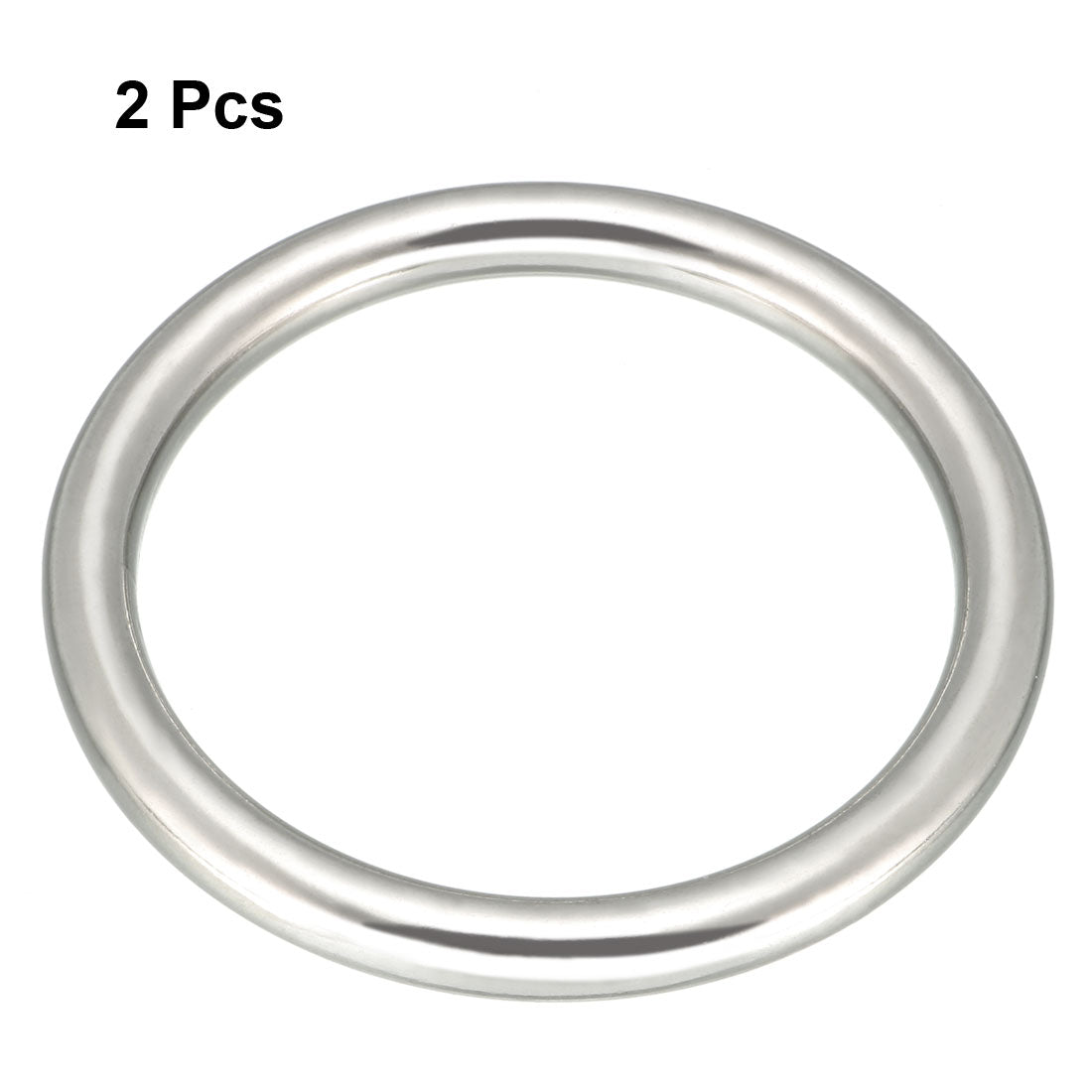 Harfington 2 Pcs Multi-Purpose Metal O Ring Buckle Welded 50mm x 40mm x 5mm for Hardware Bags Ring Hand DIY Accessories