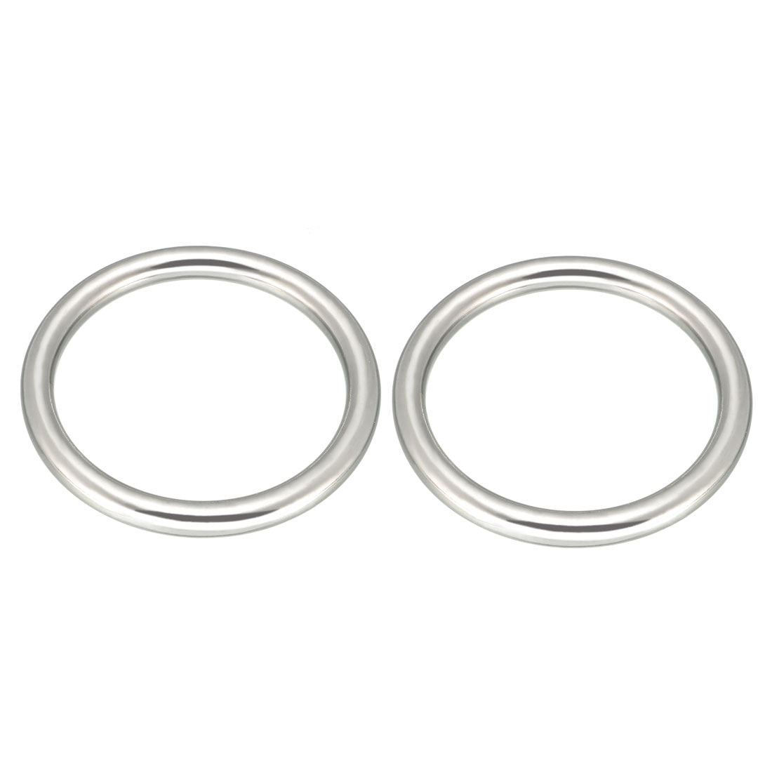 Harfington 2 Pcs Multi-Purpose Metal O Ring Buckle Welded 50mm x 40mm x 5mm for Hardware Bags Ring Hand DIY Accessories