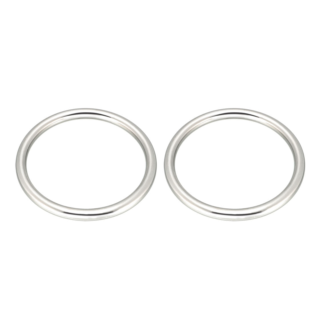Harfington 2 Pcs Multi-Purpose Metal O Ring Buckle Welded 70mm x 60mm x 5mm for Hardware Bags Ring Hand DIY Accessories