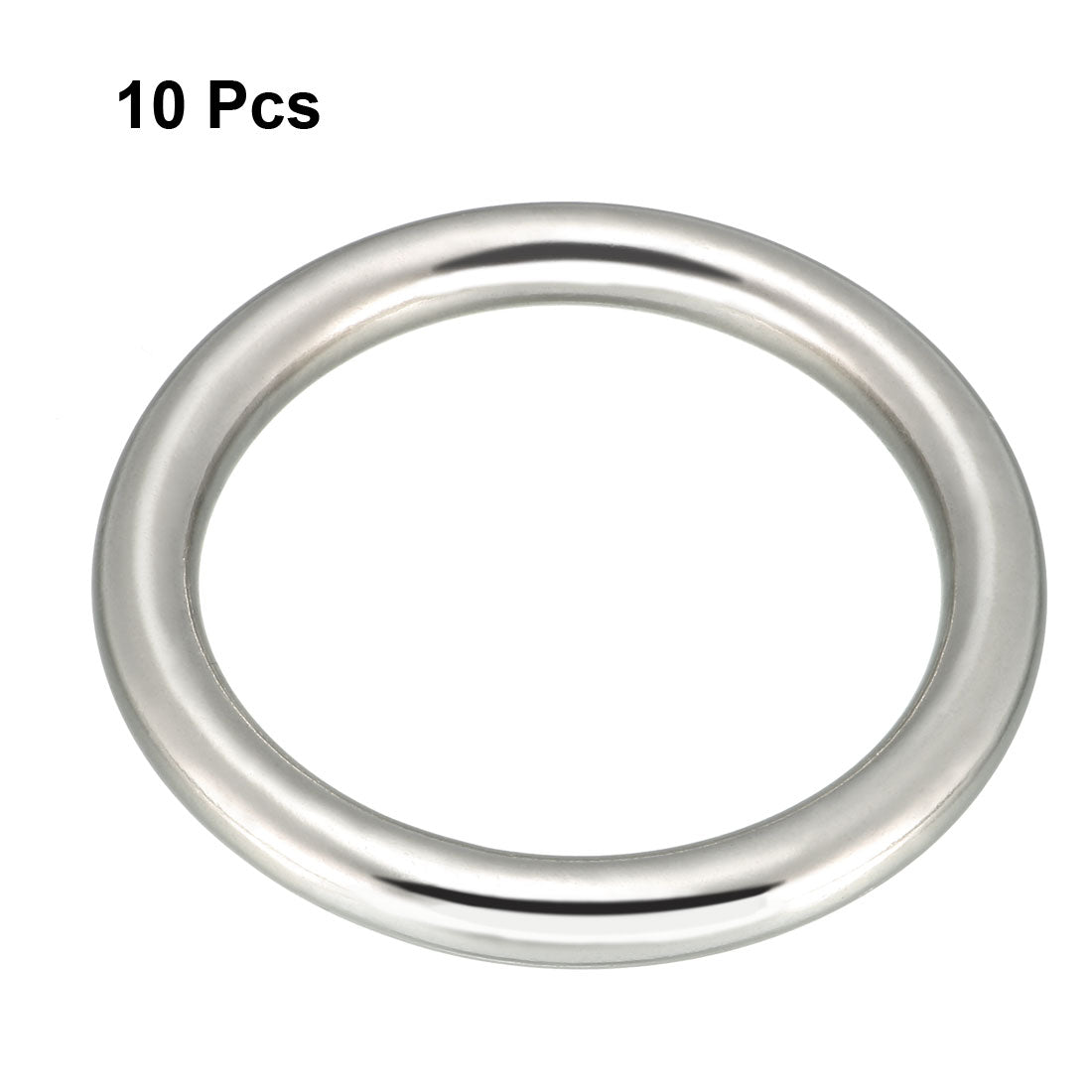 Harfington 10 Pcs Multi-Purpose Metal O Ring Buckle Welded 52mm x 40mm x 6mm for Hardware Bags Ring Hand DIY Accessories