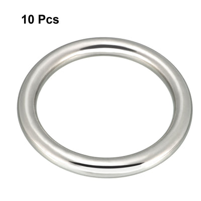 Harfington 10 Pcs Multi-Purpose Metal O Ring Buckle Welded 52mm x 40mm x 6mm for Hardware Bags Ring Hand DIY Accessories
