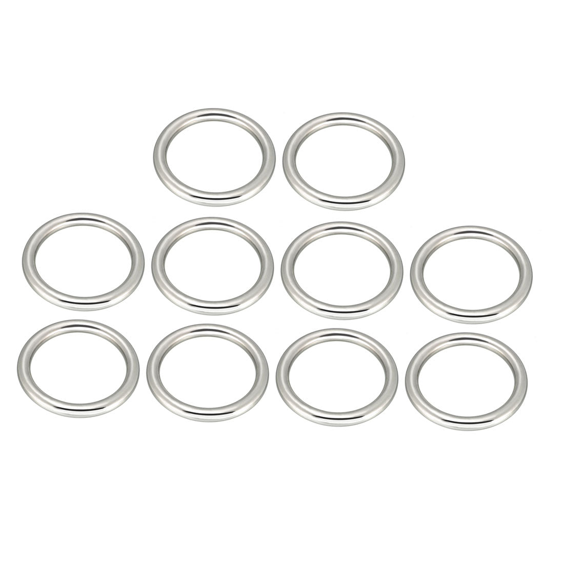 Harfington 10 Pcs Multi-Purpose Metal O Ring Buckle Welded 52mm x 40mm x 6mm for Hardware Bags Ring Hand DIY Accessories