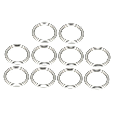 Harfington 10 Pcs Multi-Purpose Metal O Ring Buckle Welded 52mm x 40mm x 6mm for Hardware Bags Ring Hand DIY Accessories