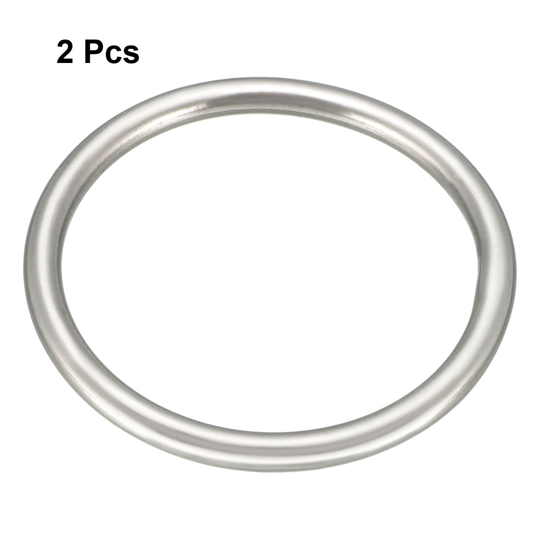 Harfington 2 Pcs Multi-Purpose Metal O Ring Buckle Welded 37mm x 31mm x 3mm for Hardware Bags Ring Hand DIY Accessories