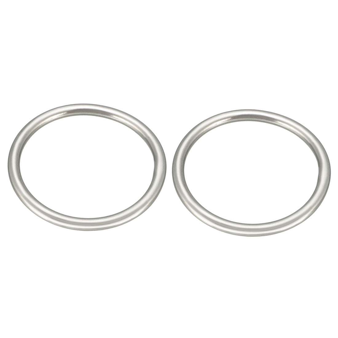Harfington 2 Pcs Multi-Purpose Metal O Ring Buckle Welded 37mm x 31mm x 3mm for Hardware Bags Ring Hand DIY Accessories
