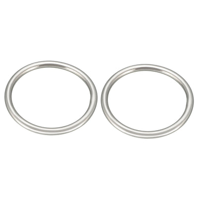 Harfington 2 Pcs Multi-Purpose Metal O Ring Buckle Welded 37mm x 31mm x 3mm for Hardware Bags Ring Hand DIY Accessories