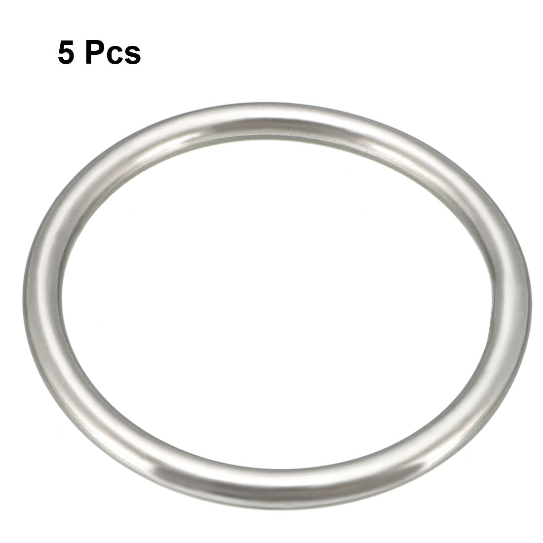 Harfington 5 Pcs Multi-Purpose Metal O Ring Buckle Welded 37mm x 31mm x 3mm for Hardware Bags Ring Hand DIY Accessories
