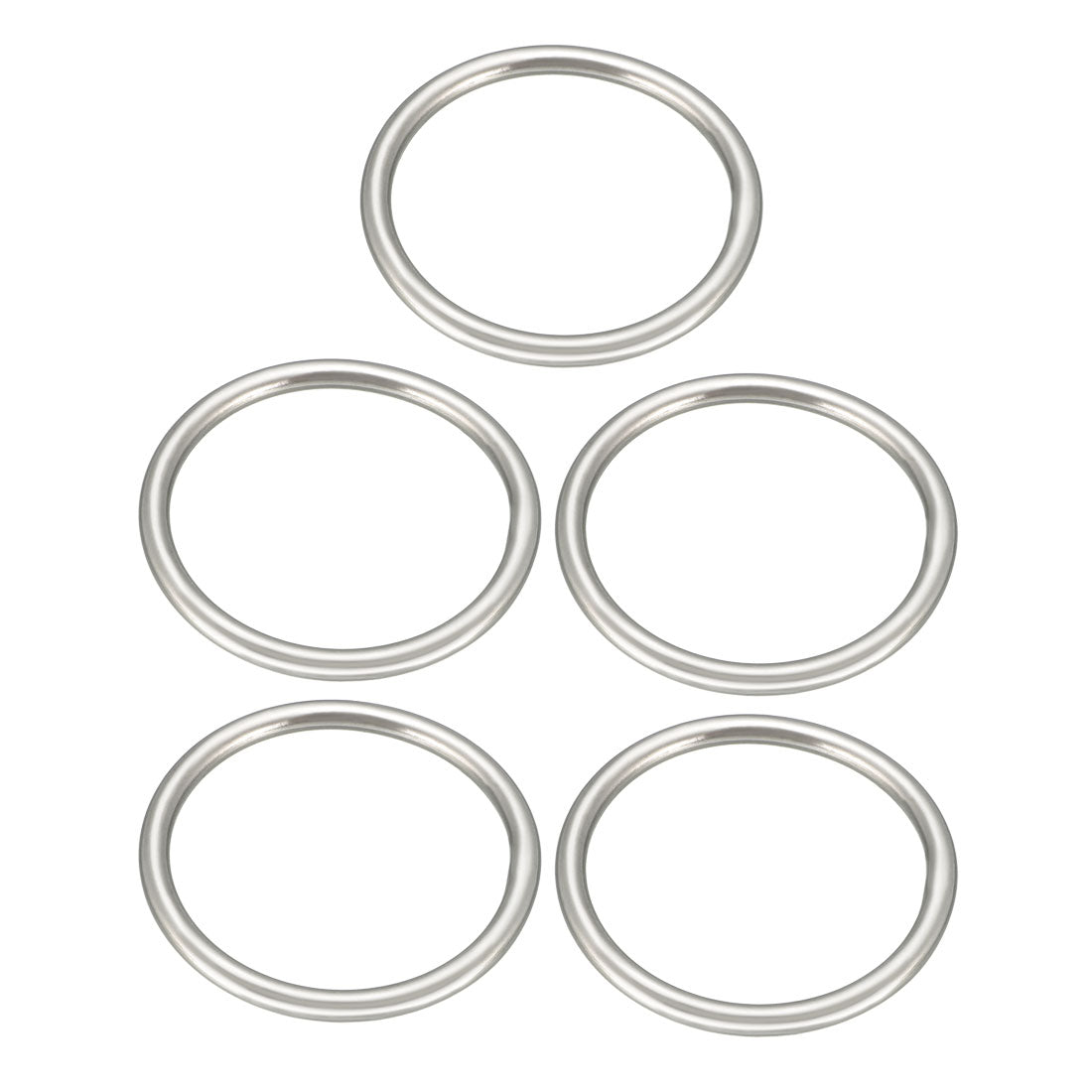 Harfington 5 Pcs Multi-Purpose Metal O Ring Buckle Welded 37mm x 31mm x 3mm for Hardware Bags Ring Hand DIY Accessories