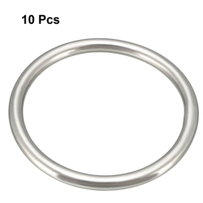 Harfington 10 Pcs Multi-Purpose Metal O Ring Buckle Welded 37mm x 31mm x 3mm for Hardware Bags Ring Hand DIY Accessories