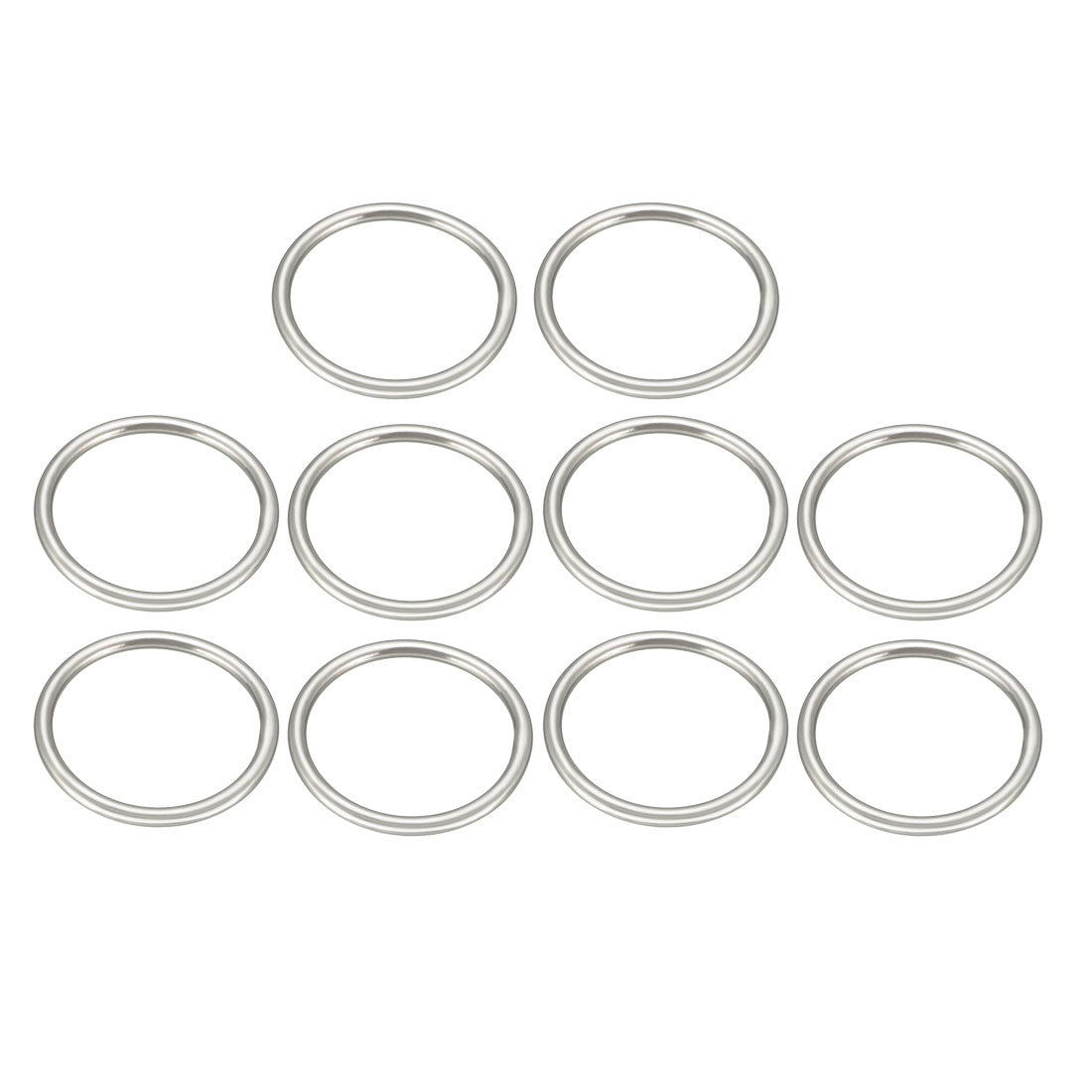 Harfington 10 Pcs Multi-Purpose Metal O Ring Buckle Welded 37mm x 31mm x 3mm for Hardware Bags Ring Hand DIY Accessories