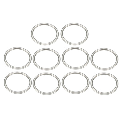 Harfington 10 Pcs Multi-Purpose Metal O Ring Buckle Welded 37mm x 31mm x 3mm for Hardware Bags Ring Hand DIY Accessories