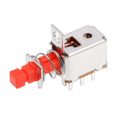 Harfington 15 Pcs 6 Pins Latching DPDT Tact Tactile Red Push Button Switches