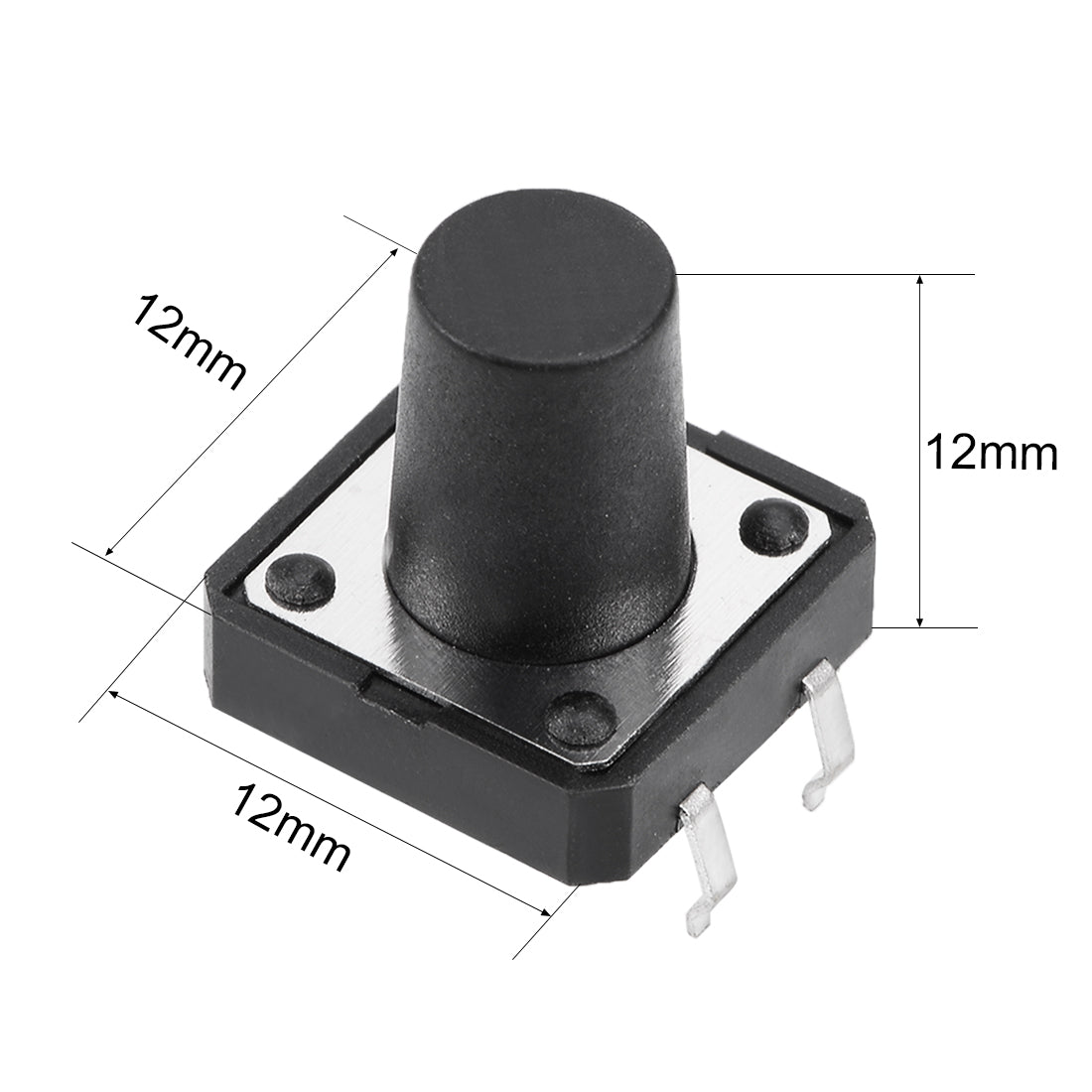 Harfington 12x12x12mm Panel Mini/Micro/Small PCB Momentary Tactile Tact Push Button Switch DIP 19PCS