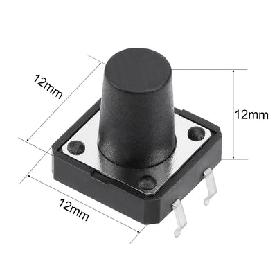 Harfington 12x12x12mm Panel Mini/Micro/Small PCB Momentary Tactile Tact Push Button Switch DIP 19PCS