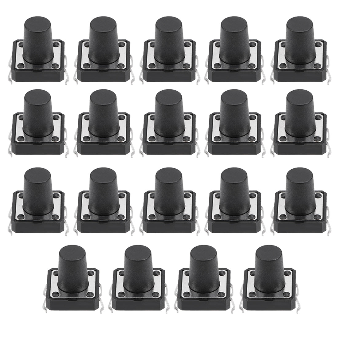 Harfington 12x12x12mm Panel Mini/Micro/Small PCB Momentary Tactile Tact Push Button Switch DIP 19PCS