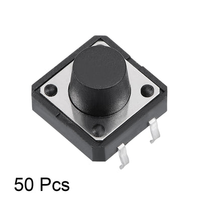Harfington 12x12x8mm Panel Mini/Micro/Small PCB Momentary Tactile Tact Push Button Switch DIP 50PCS