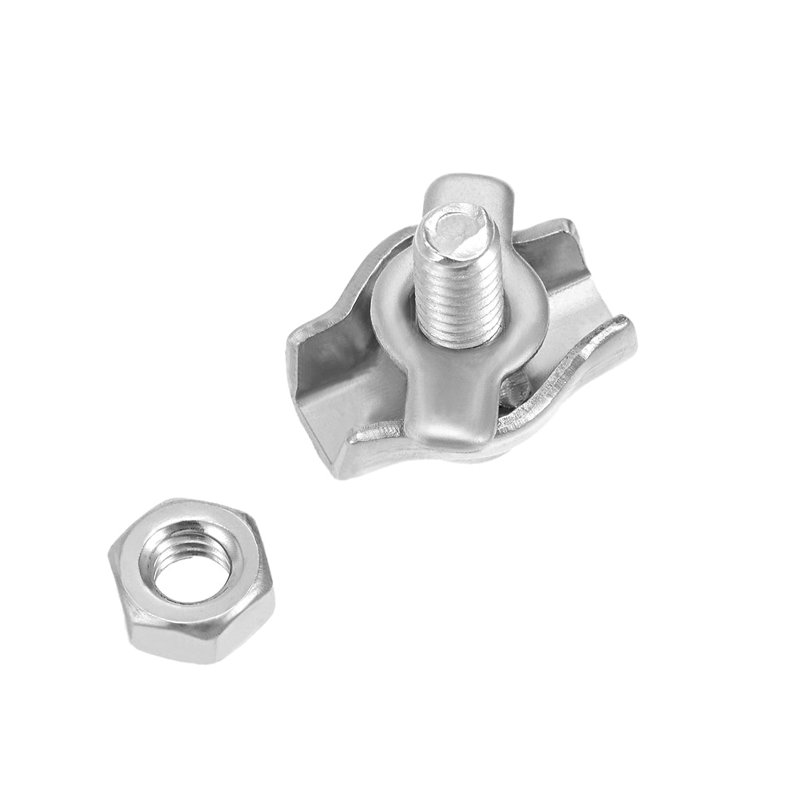 Harfington 5 Pcs 304 Stainless Steel Single Wire Rope Clip Cable Clamp Suit for 1mm-1.5mm Rope