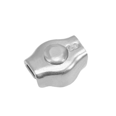 Harfington 12 Pcs 304 Stainless Steel Single Wire Rope Clip Cable Clamp Suit for 1.5mm-2mm Rope