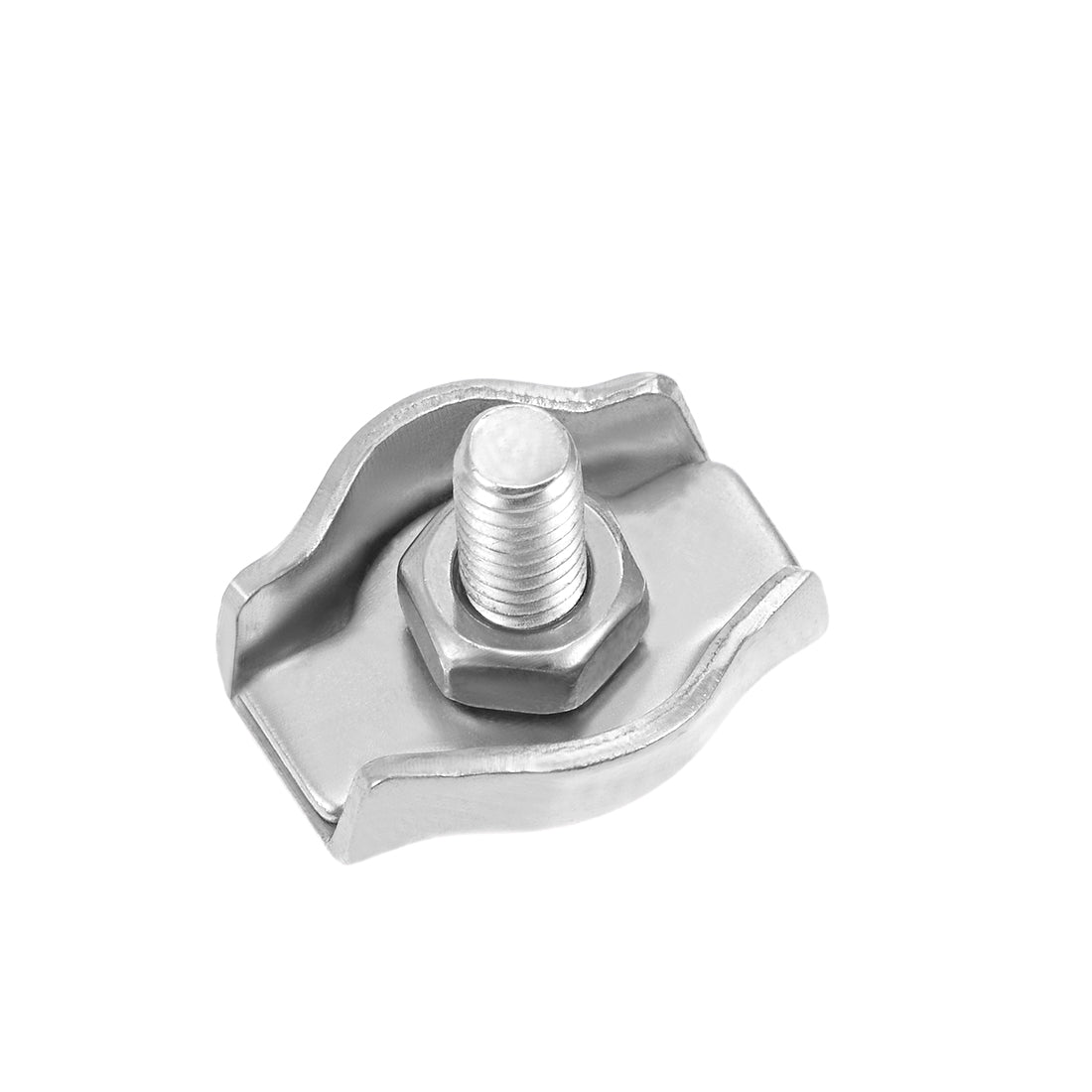 Harfington 12 Pcs 304 Stainless Steel Single Wire Rope Clip Cable Clamp Suit for 1.5mm-2mm Rope