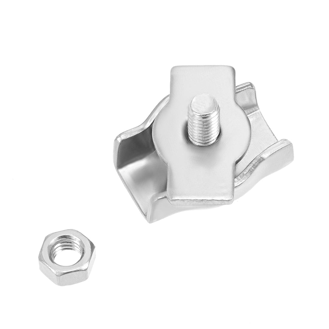 Harfington 10 Pcs 304 Stainless Steel Single Wire Rope Clip Cable Clamp Suit for 3mm-4mm Rope