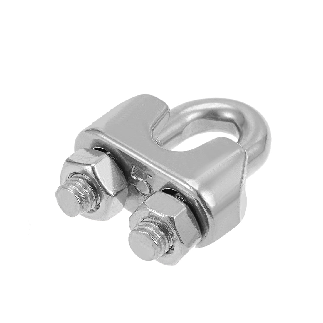 Harfington 4Pcs Stainless Steel 5mm 13/64 Inch Wire Rope Clip Cable Clamp Fastener Silver Tone