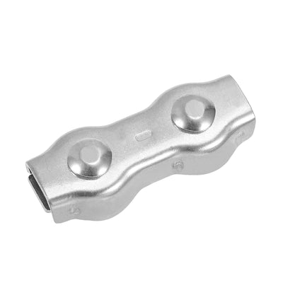 Harfington 304 Stainless Steel Duplex Wire Rope Clip Cable Clamp Suit For 4mm-5mm Rope