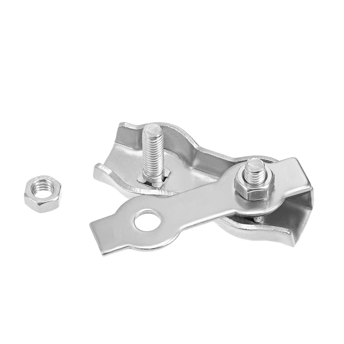 Harfington 304 Stainless Steel Duplex Wire Rope Clip Cable Clamp Suit For 4mm-5mm Rope